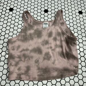 Pink Victoria’s Secret athletic tank crop top built in bra size medium